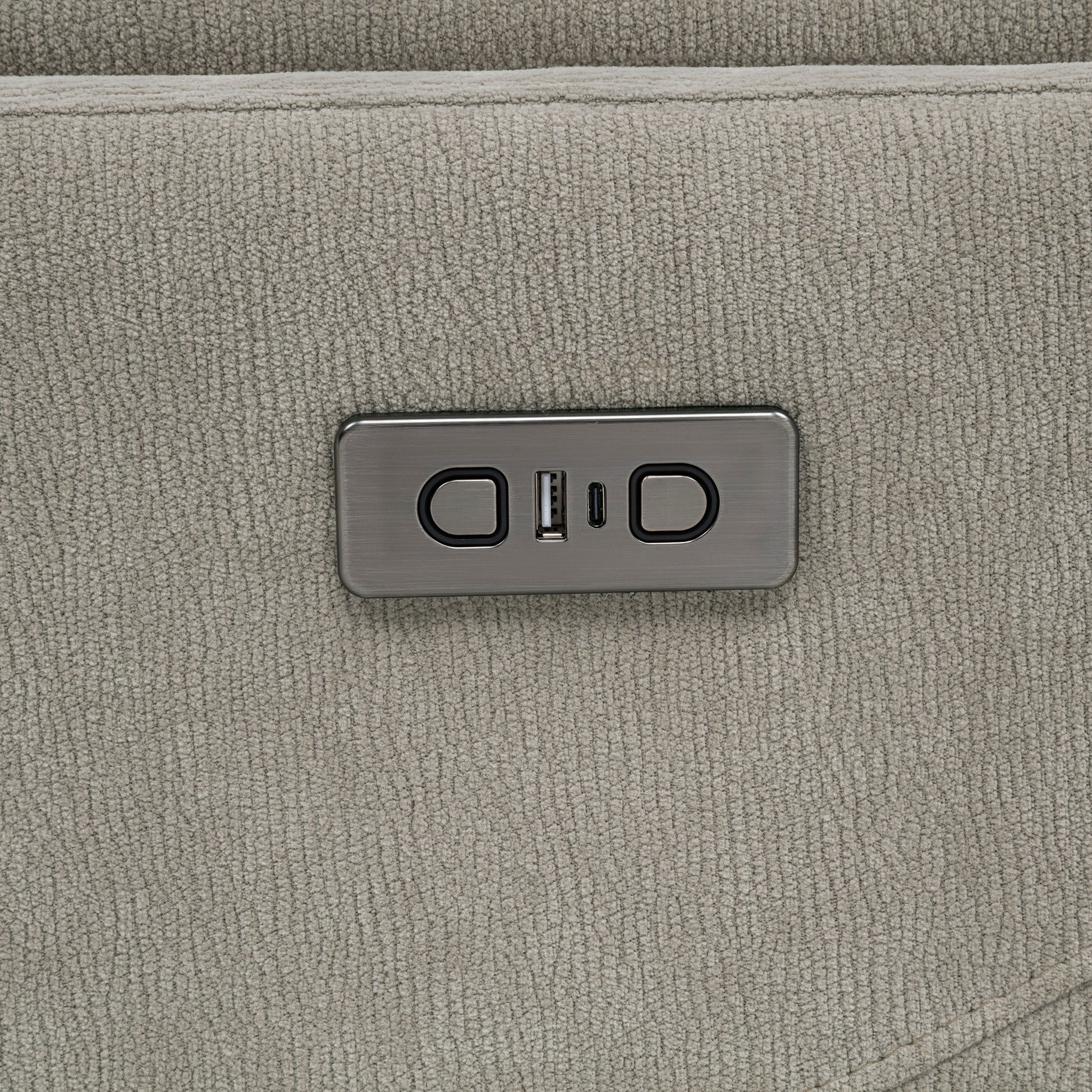 Adler Upholstered Power Swivel Glider Recliner Greige