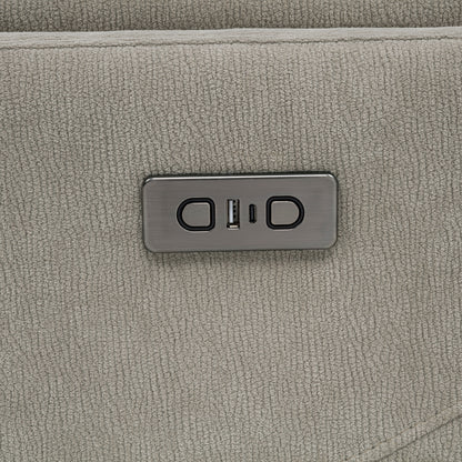 Adler Upholstered Power Swivel Glider Recliner Greige
