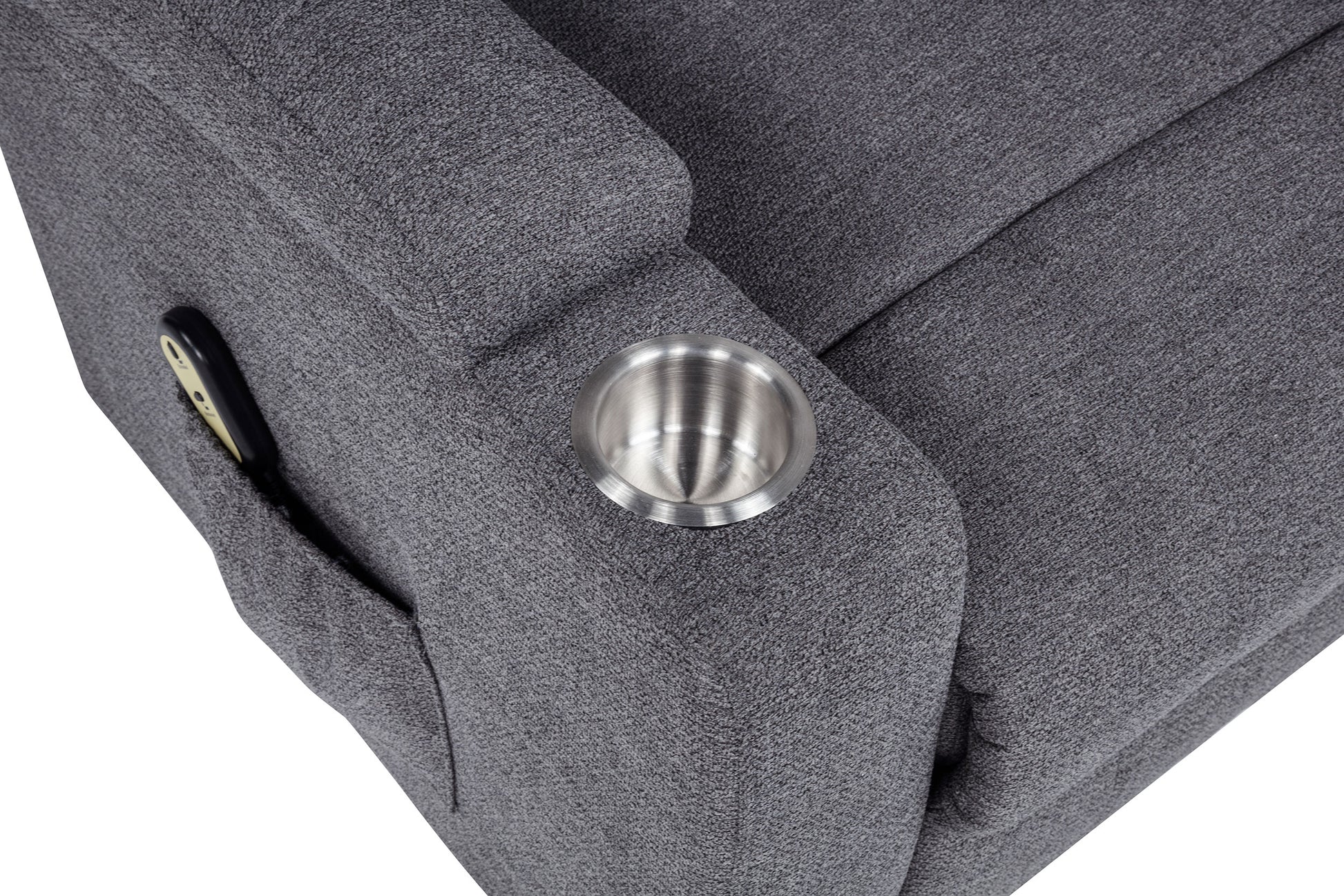 Louie Chenille Upholstered Power Lift Massage Chair Grey
