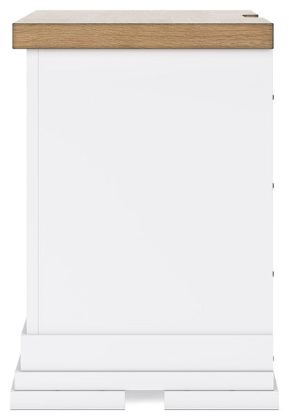 Ashbryn - Three Drawer Night Stand - White / Natural