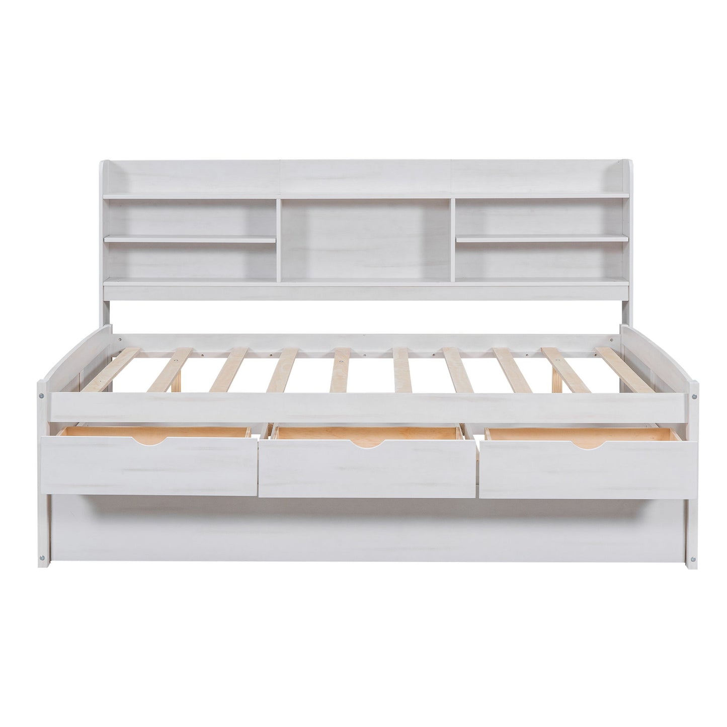 Captain Bed With Built In Bookshelves, 3 Storage Drawers, And Trundle - The Sleep Loft - Online Mattress Showroom NYC