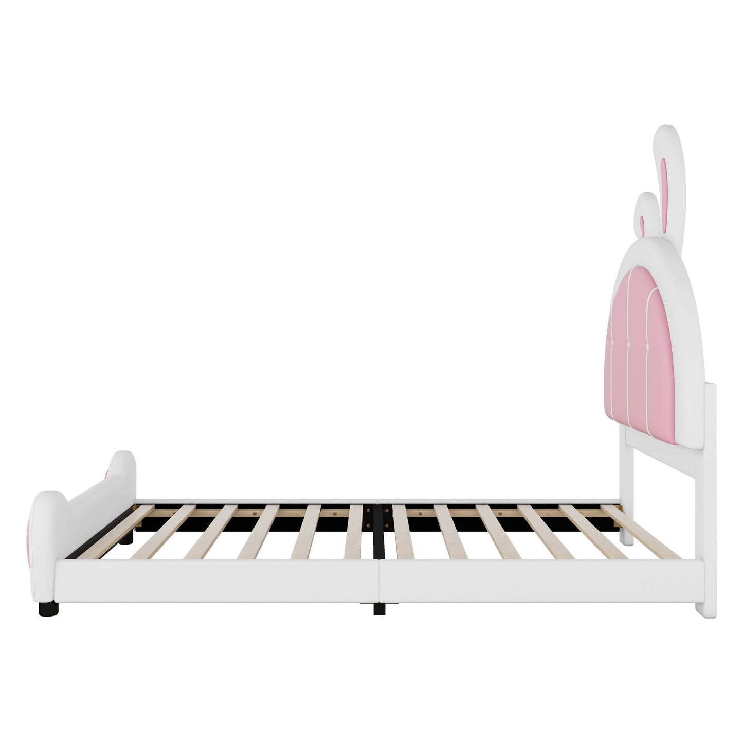 Upholstered Platform Bed With Rabbit Shaped Headboard - The Sleep Loft - Online Mattress Showroom NYC