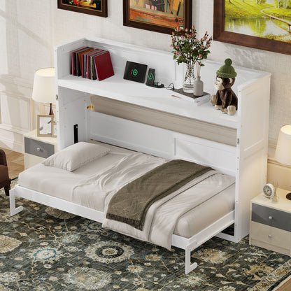 Murphy Bed With Desk, LED Light And USB Charging Station - The Sleep Loft - Online Mattress Showroom NYC