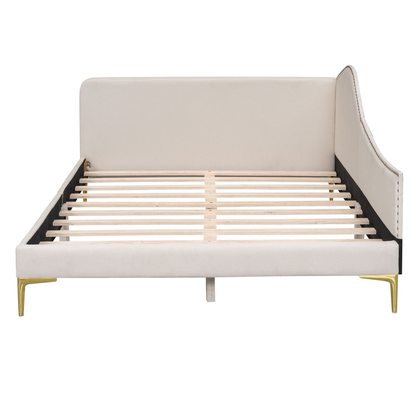 Upholstered Daybed With Headboard And Armrest, Support Legs - The Sleep Loft - Online Mattress Showroom NYC
