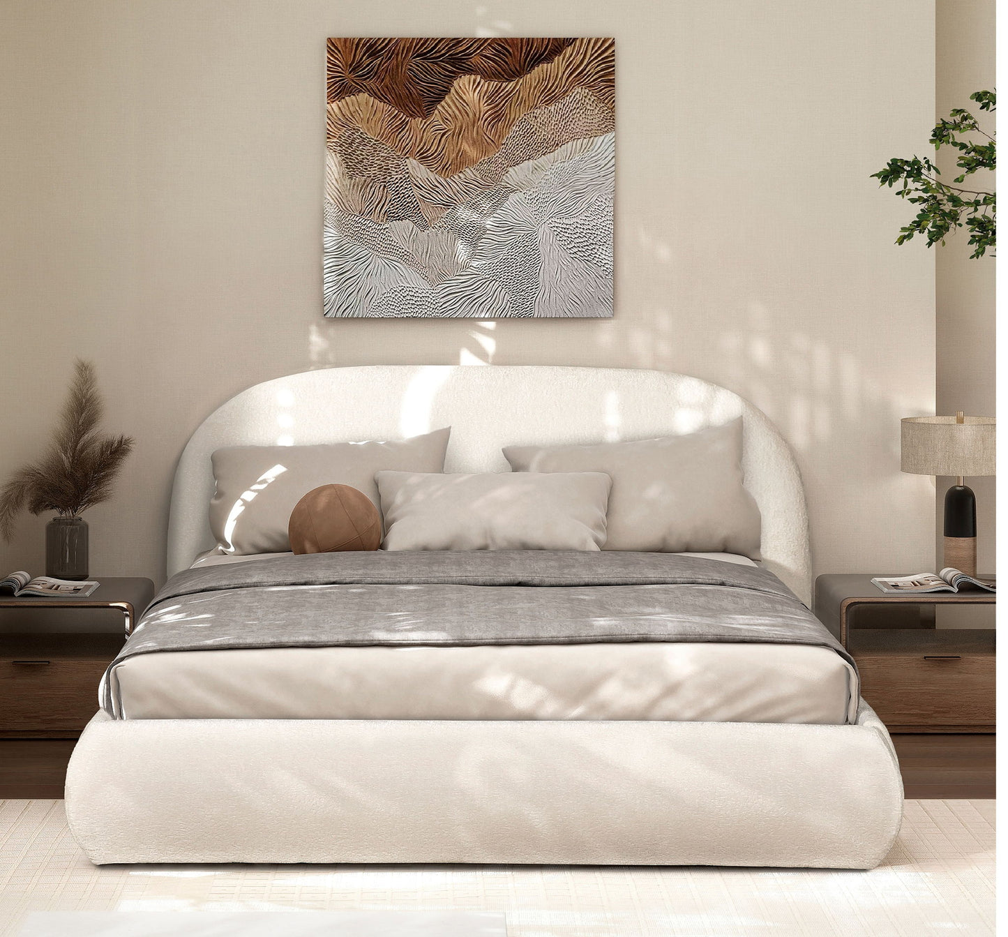 Archie Puffy Grounded - Upholstered Platform Bed - The Sleep Loft - Online Mattress Showroom NYC