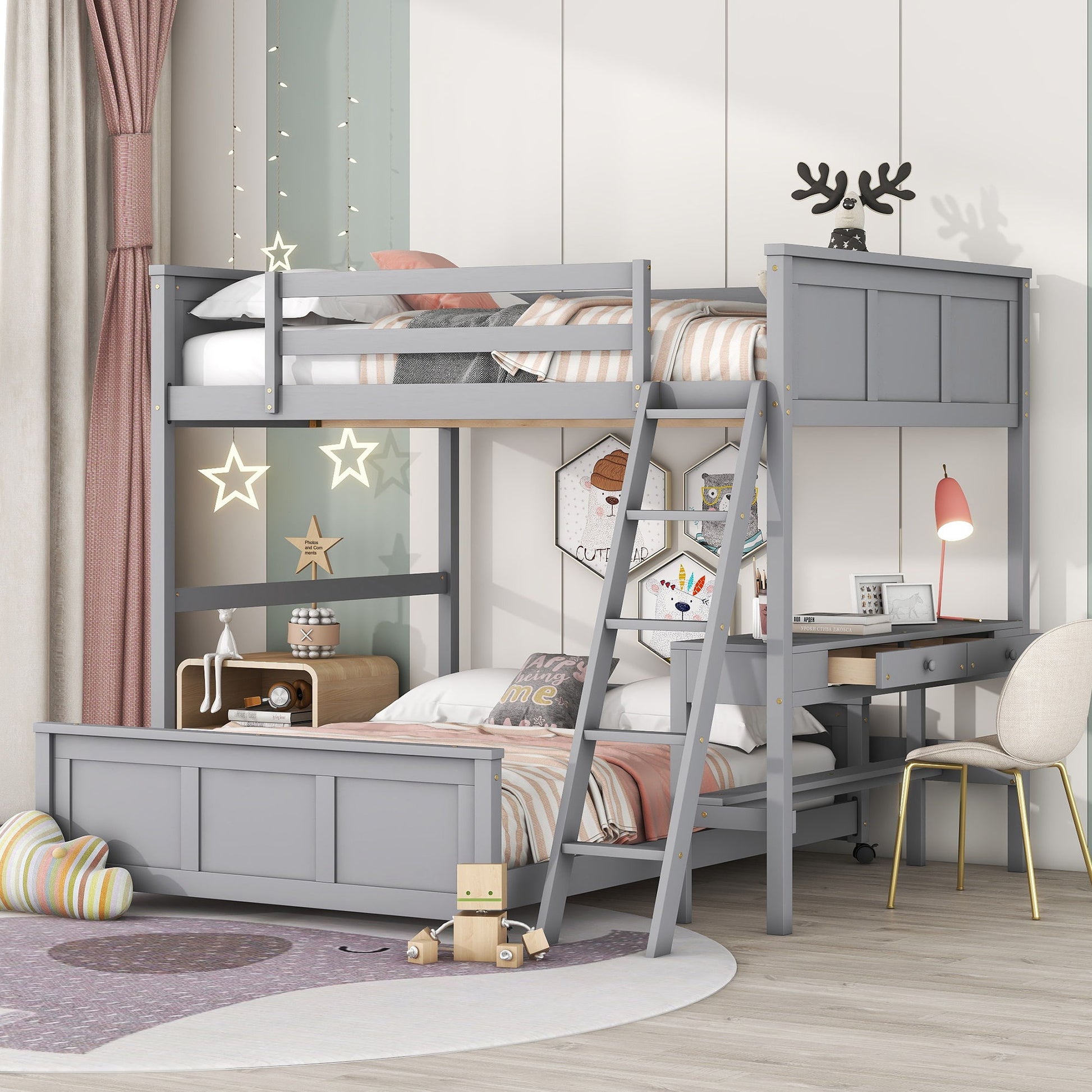 Full Over Full Bunk Bed With Desk - The Sleep Loft - Online Mattress Showroom NYC