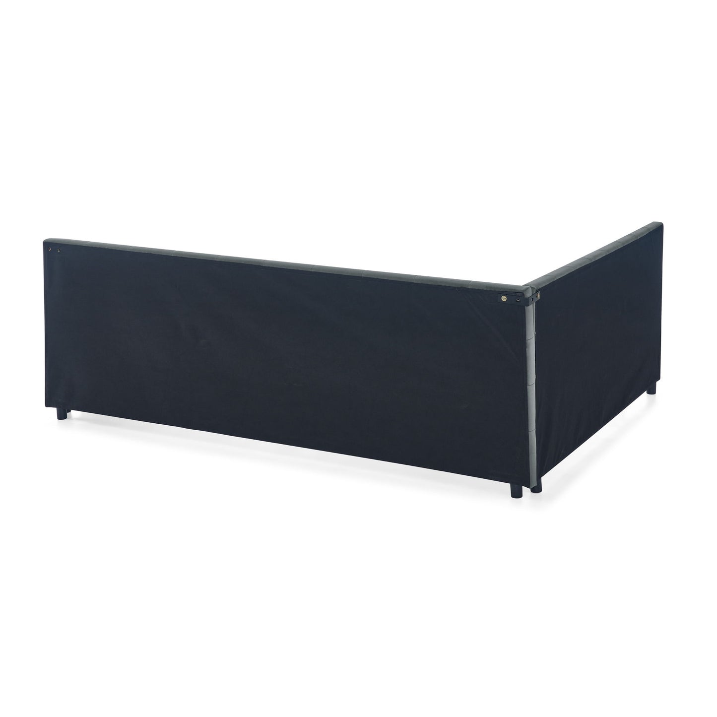 Mid-Century Storage Upholstered Tufted Bed Frame With Backrest And Armrests - The Sleep Loft - Online Mattress Showroom NYC