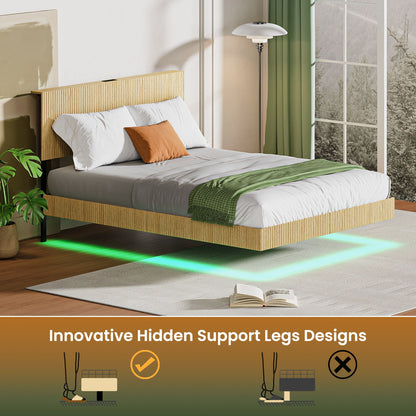 Floating Bedstead With Charging Station And LED Lights - The Sleep Loft - Online Mattress Showroom NYC