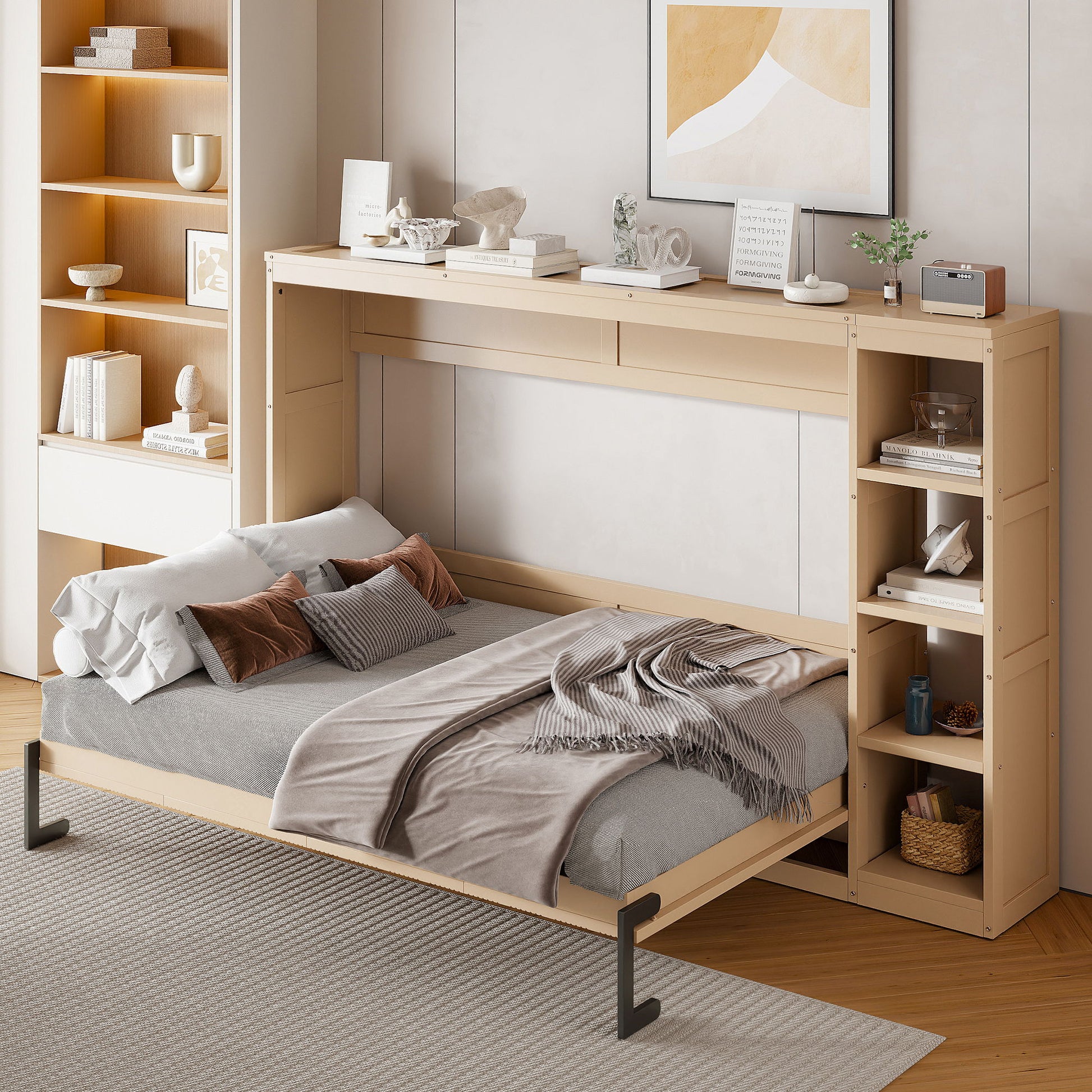 Murphy Bed With Bookshelf And Storage - The Sleep Loft - Online Mattress Showroom NYC