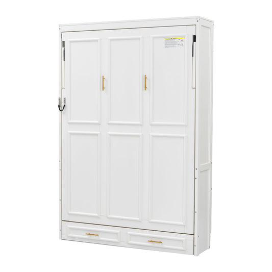 Full Size Murphy Bed With 2 Drawers - Beige - The Sleep Loft - Online Mattress Showroom NYC