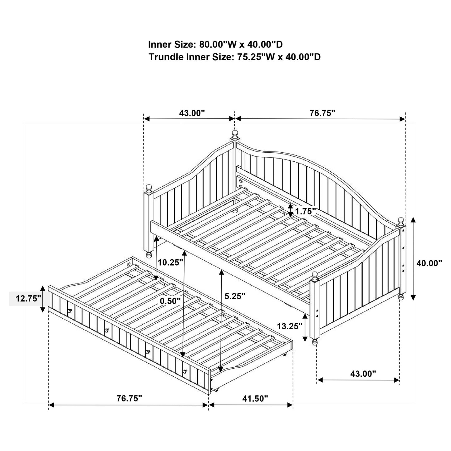 Twin Daybed With Trundle Storage Bed - White - The Sleep Loft - Online Mattress Showroom NYC