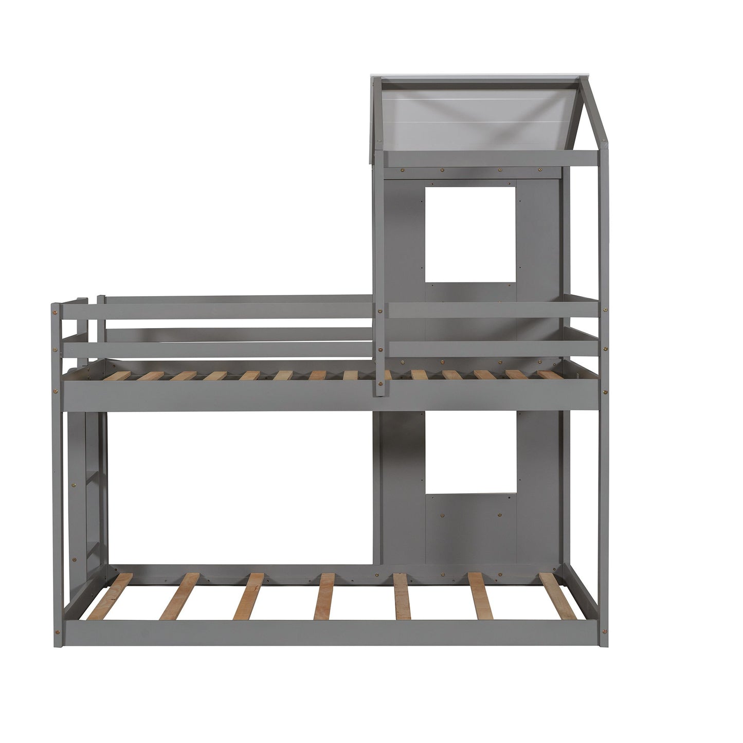 Bunk Bed Wood Bed & Roof, Window, Guardrail, Ladder - The Sleep Loft - Online Mattress Showroom NYC