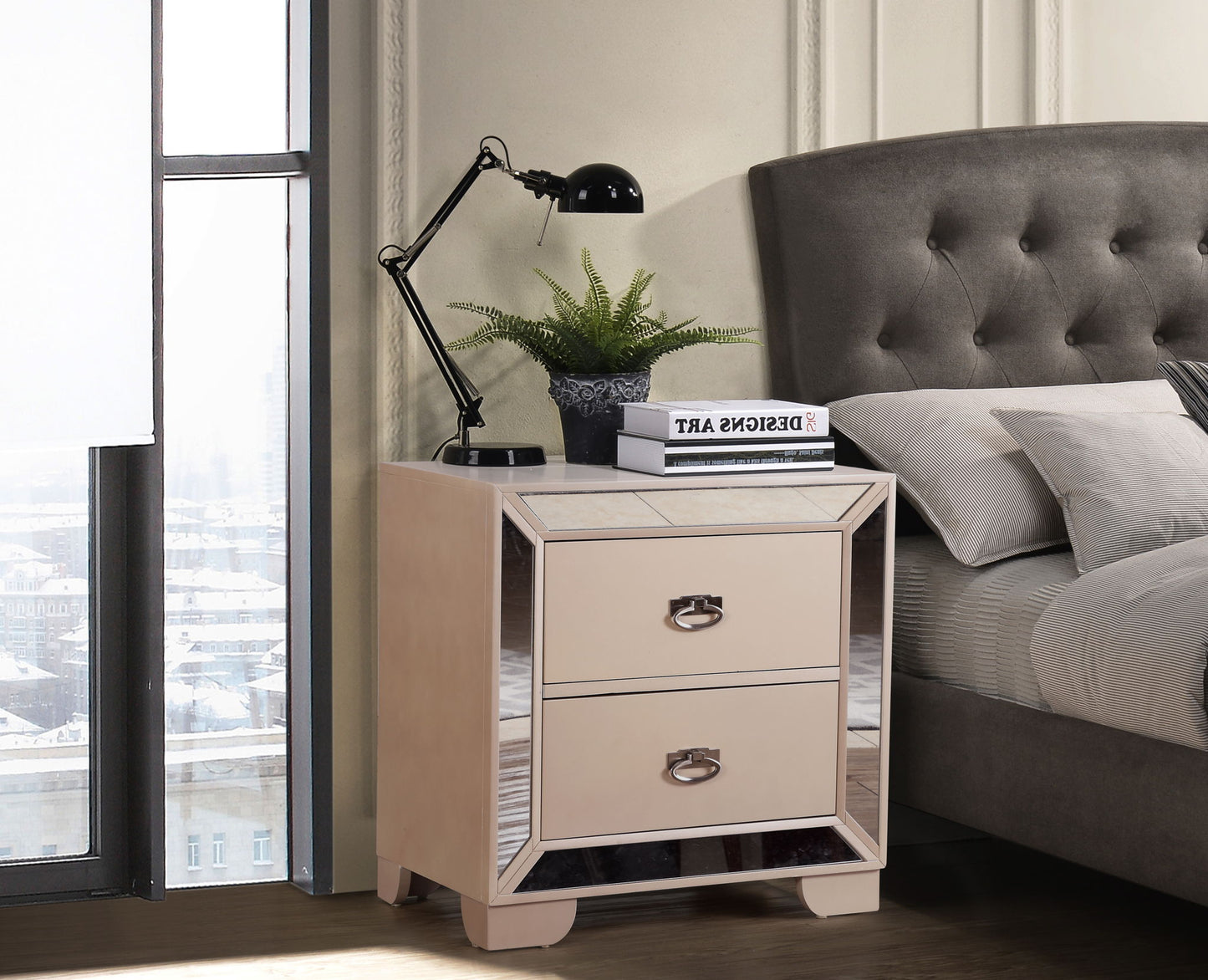 Contemporary Nightstand With Versatility - The Sleep Loft - Online Mattress Showroom NYC