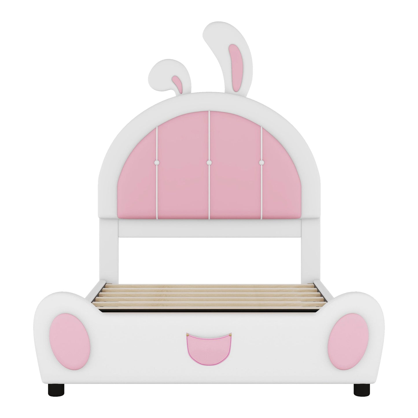 Upholstered Platform Bed With Rabbit Shaped Headboard - The Sleep Loft - Online Mattress Showroom NYC
