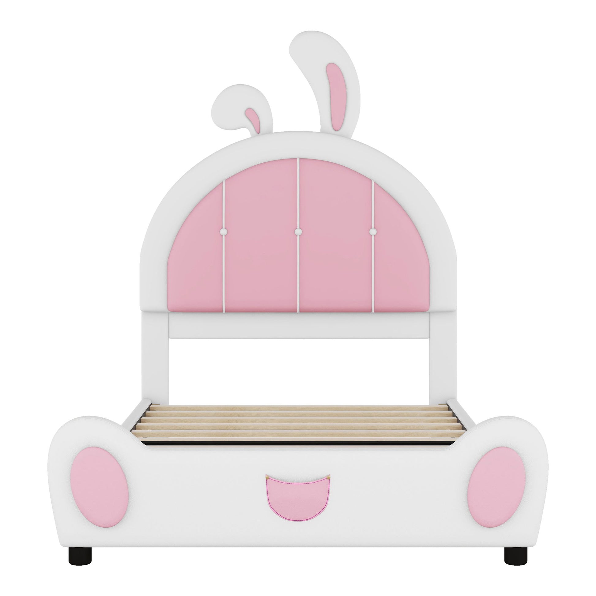 Upholstered Platform Bed With Rabbit Shaped Headboard - The Sleep Loft - Online Mattress Showroom NYC