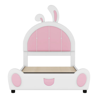 Upholstered Platform Bed With Rabbit Shaped Headboard - The Sleep Loft - Online Mattress Showroom NYC