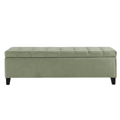 Wendover - Elegant Tufted Storage Bench With Lift-Up Top And Birch Wood Legs - The Sleep Loft - Online Mattress Showroom NYC