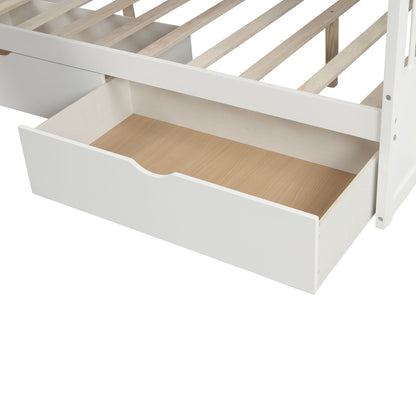 Bunk Bed With Storage Staircase, Slide, Desk, Drawers, And Shelves - The Sleep Loft - Online Mattress Showroom NYC