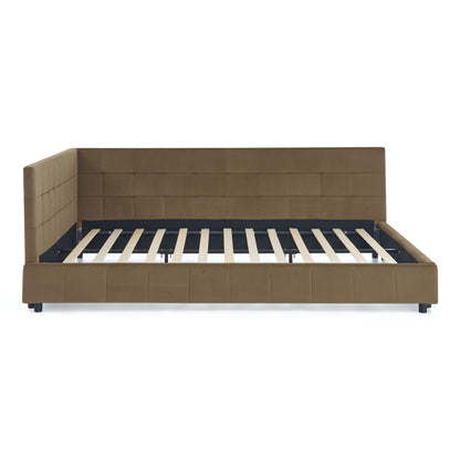 Mid-Century Storage Upholstered Tufted Bed Frame With Backrest And Armrests - The Sleep Loft - Online Mattress Showroom NYC