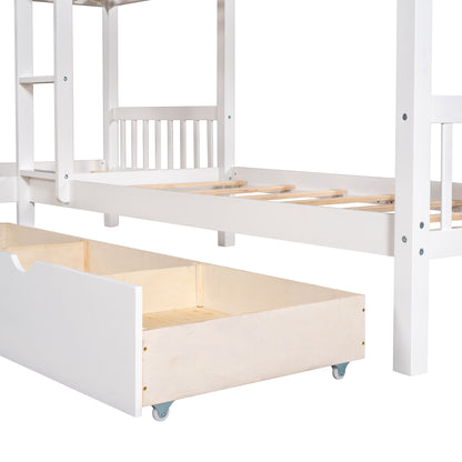 L Shaped Bunk Bed With Drawers - The Sleep Loft - Online Mattress Showroom NYC