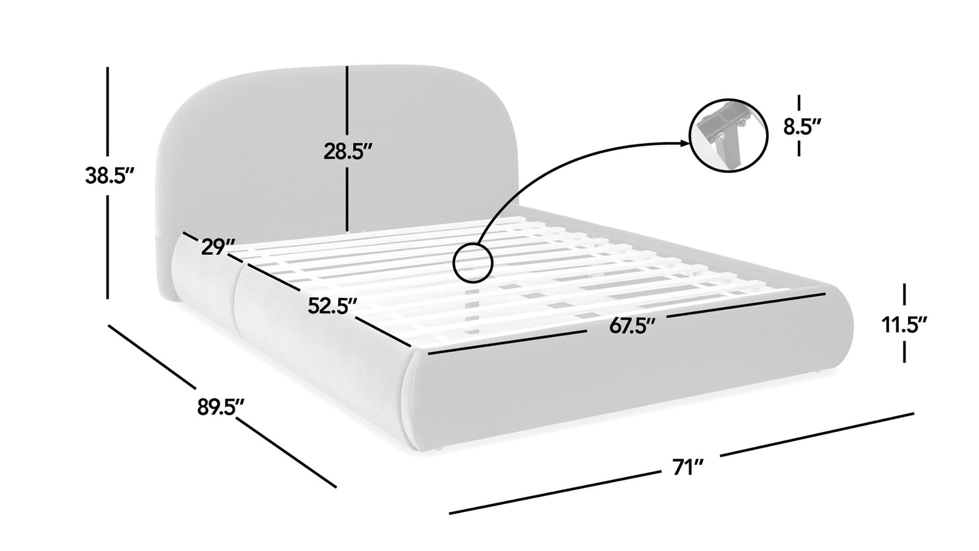 Archie Puffy Grounded - Upholstered Platform Bed - The Sleep Loft - Online Mattress Showroom NYC