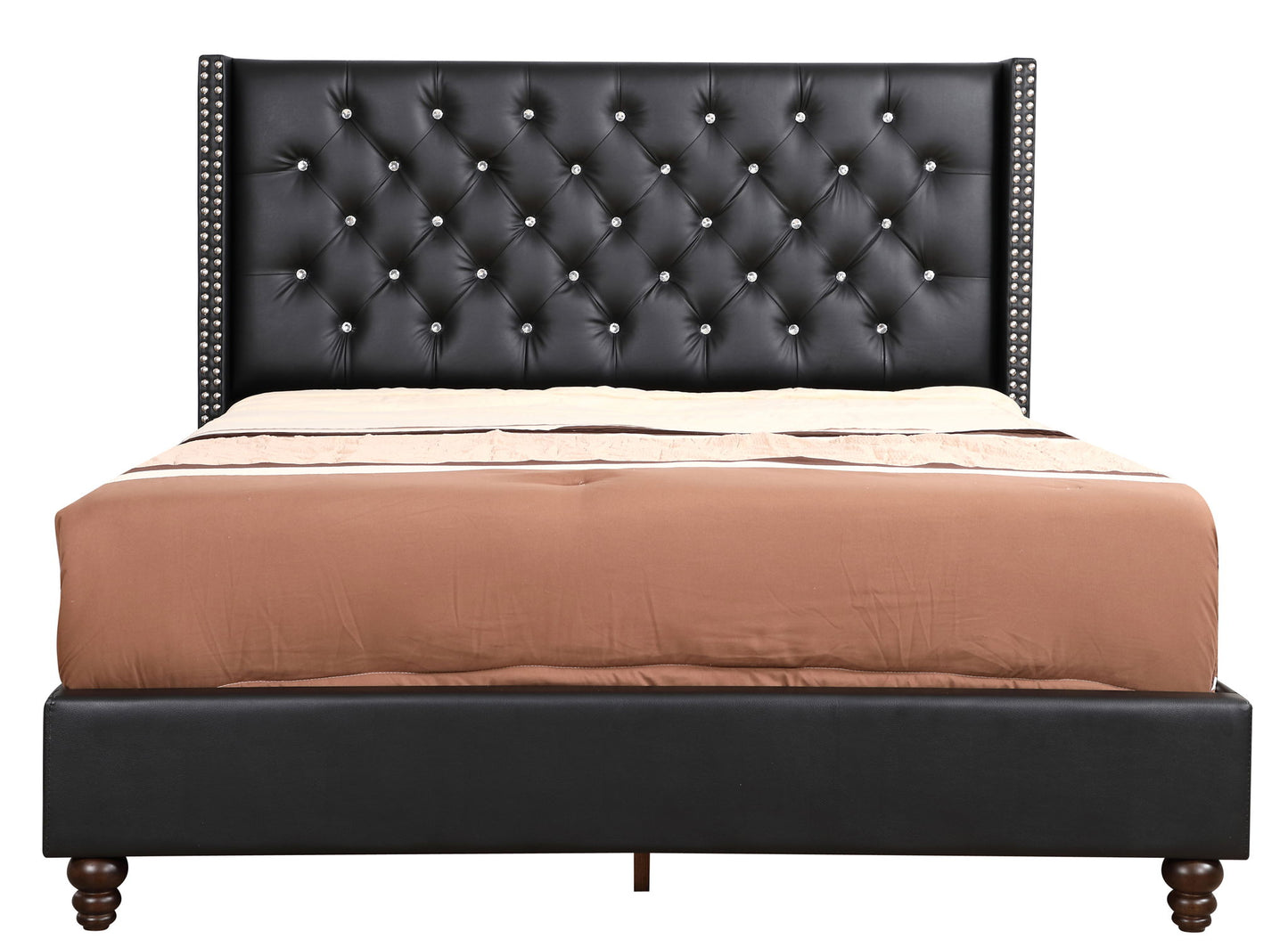 Upholstered Nailhead Trim Chic Bed - The Sleep Loft - Online Mattress Showroom NYC
