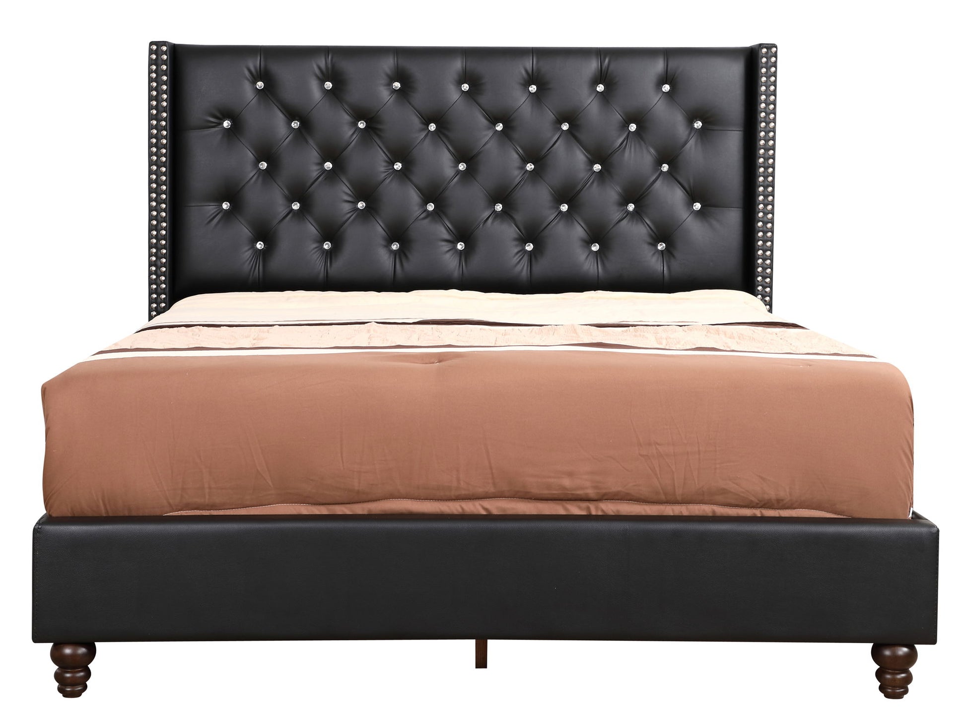 Upholstered Nailhead Trim Chic Bed - The Sleep Loft - Online Mattress Showroom NYC