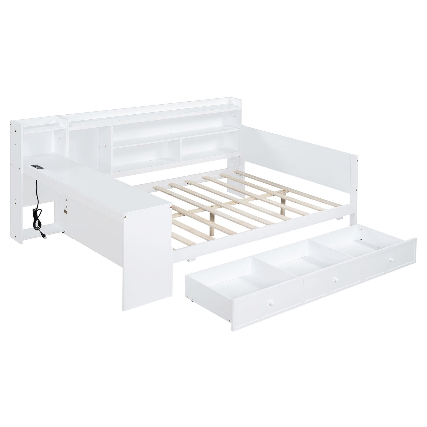 Daybed With 3 Drawers USB Ports And Desk - The Sleep Loft - Online Mattress Showroom NYC