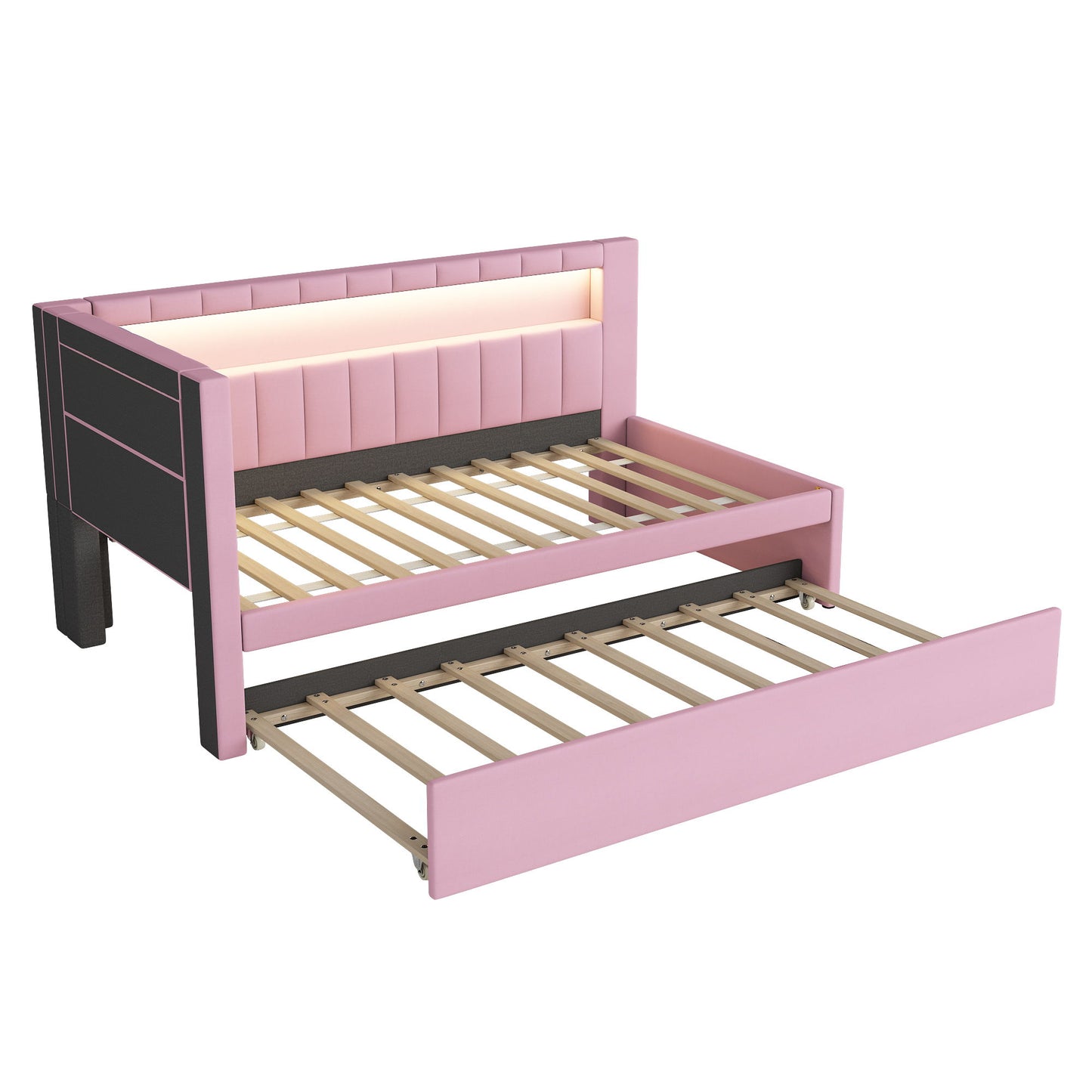 Upholstered Platform Bed With USB Ports And LED Belt - The Sleep Loft - Online Mattress Showroom NYC
