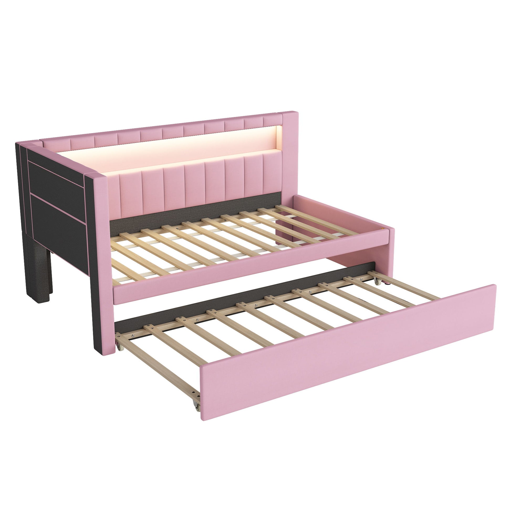 Upholstered Platform Bed With USB Ports And LED Belt - The Sleep Loft - Online Mattress Showroom NYC