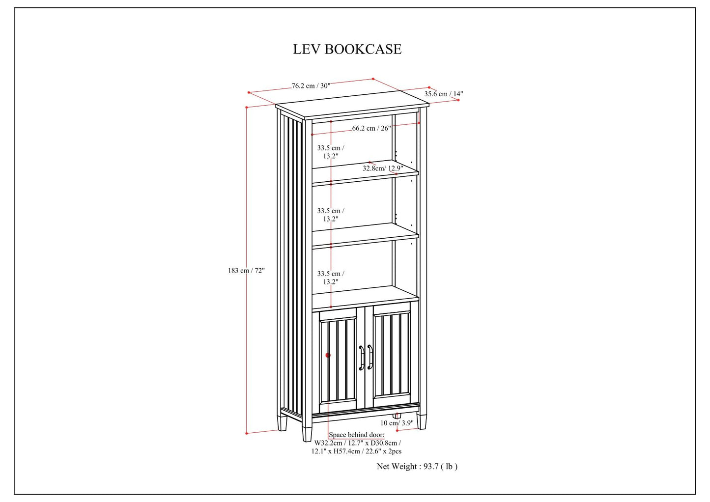 Lev - Bookcase - Smoky Brown - The Sleep Loft - Online Mattress Showroom NYC