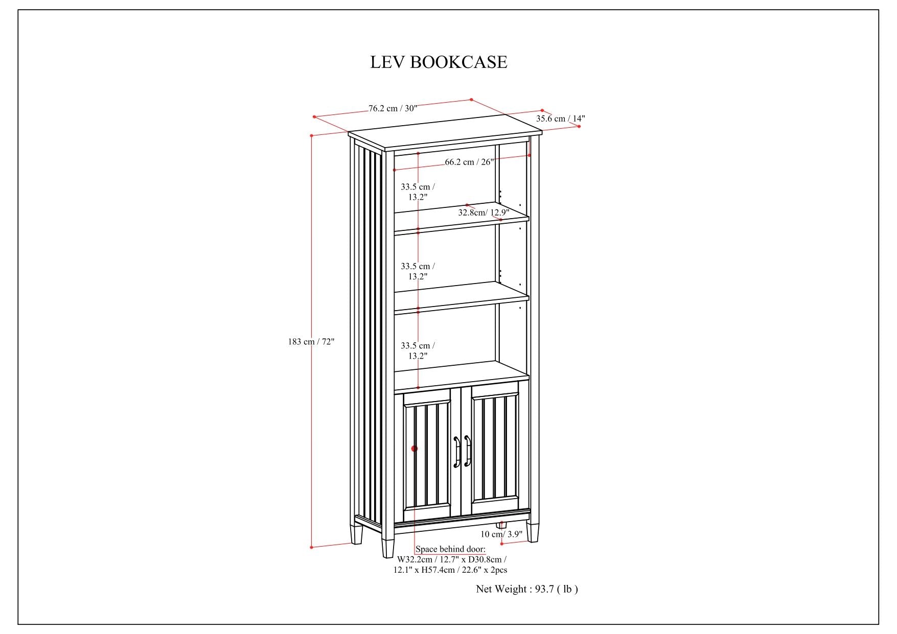 Lev - Bookcase - Smoky Brown - The Sleep Loft - Online Mattress Showroom NYC