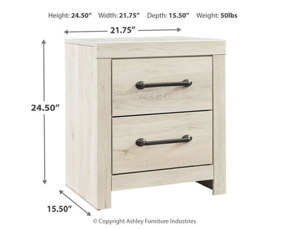 Cambeck - Two Drawer Night Stand - Whitewash - The Sleep Loft - Online Mattress Showroom NYC