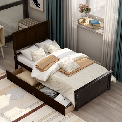 Platform Storage Bed With 2 Wheel Base Drawers - The Sleep Loft - Online Mattress Showroom NYC