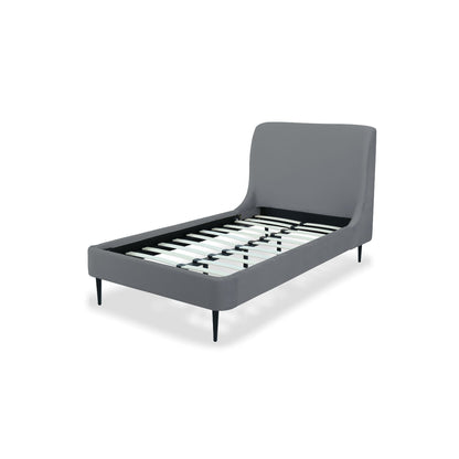 Twin Bed With Curved Headboard - Gray / Black - The Sleep Loft - Online Mattress Showroom NYC