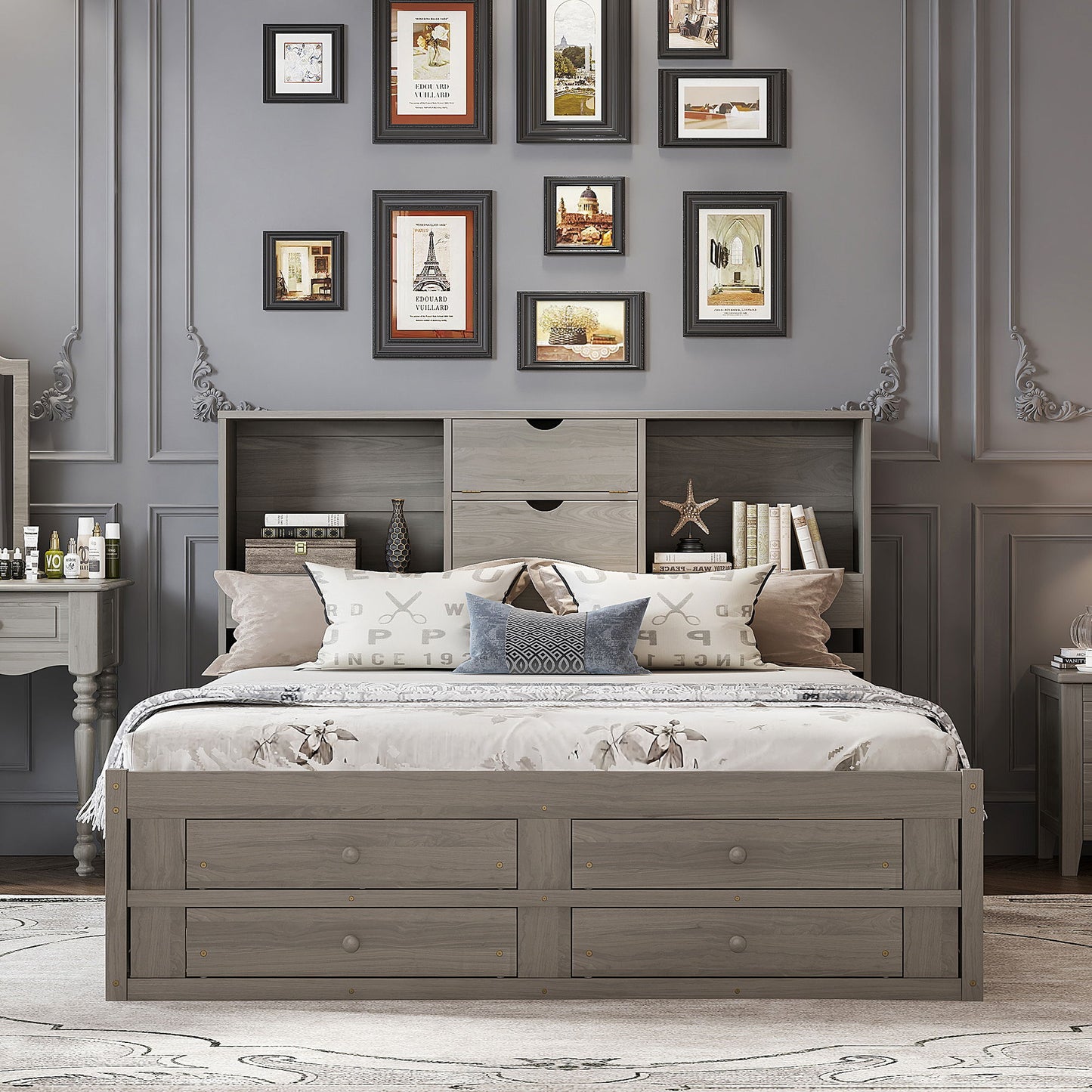 Platform Bed With Storage Headboard And 8 Drawers - The Sleep Loft - Online Mattress Showroom NYC