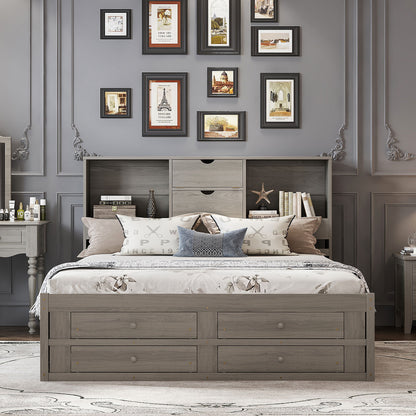 Platform Bed With Storage Headboard And 8 Drawers - The Sleep Loft - Online Mattress Showroom NYC