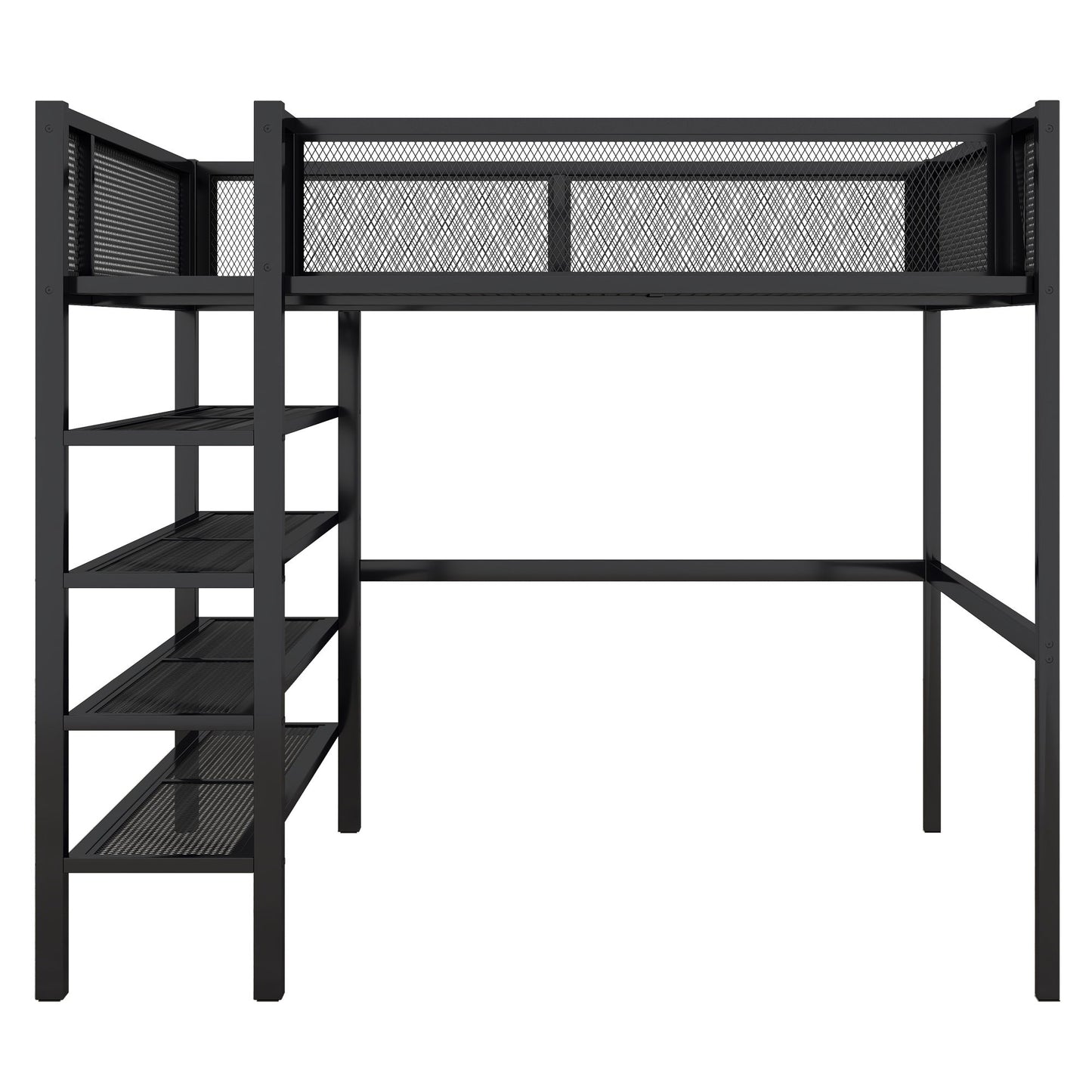 Loft Bed With 4 Tier Shelves And Storage - The Sleep Loft - Online Mattress Showroom NYC