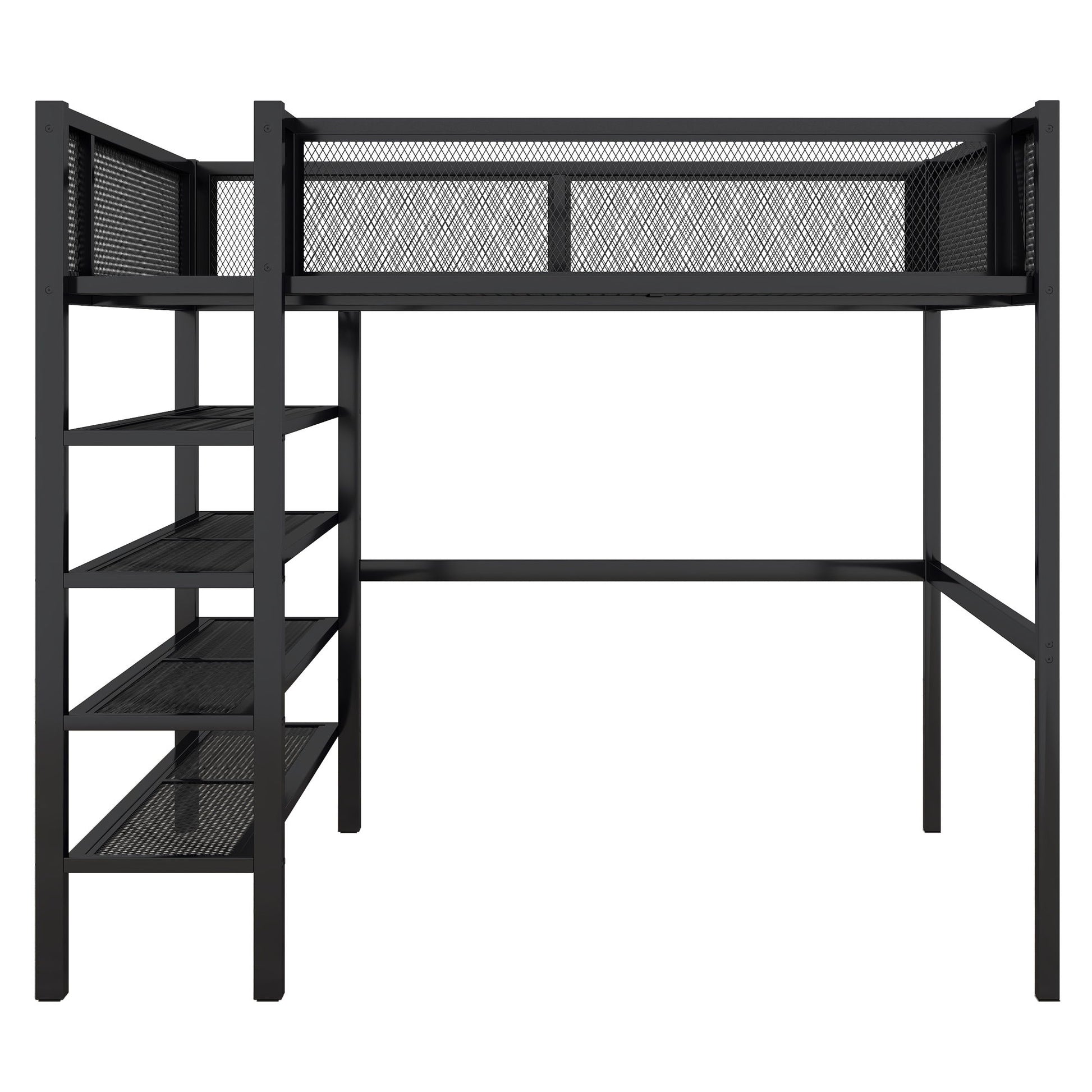 Loft Bed With 4 Tier Shelves And Storage - The Sleep Loft - Online Mattress Showroom NYC