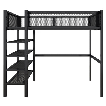 Loft Bed With 4 Tier Shelves And Storage - The Sleep Loft - Online Mattress Showroom NYC