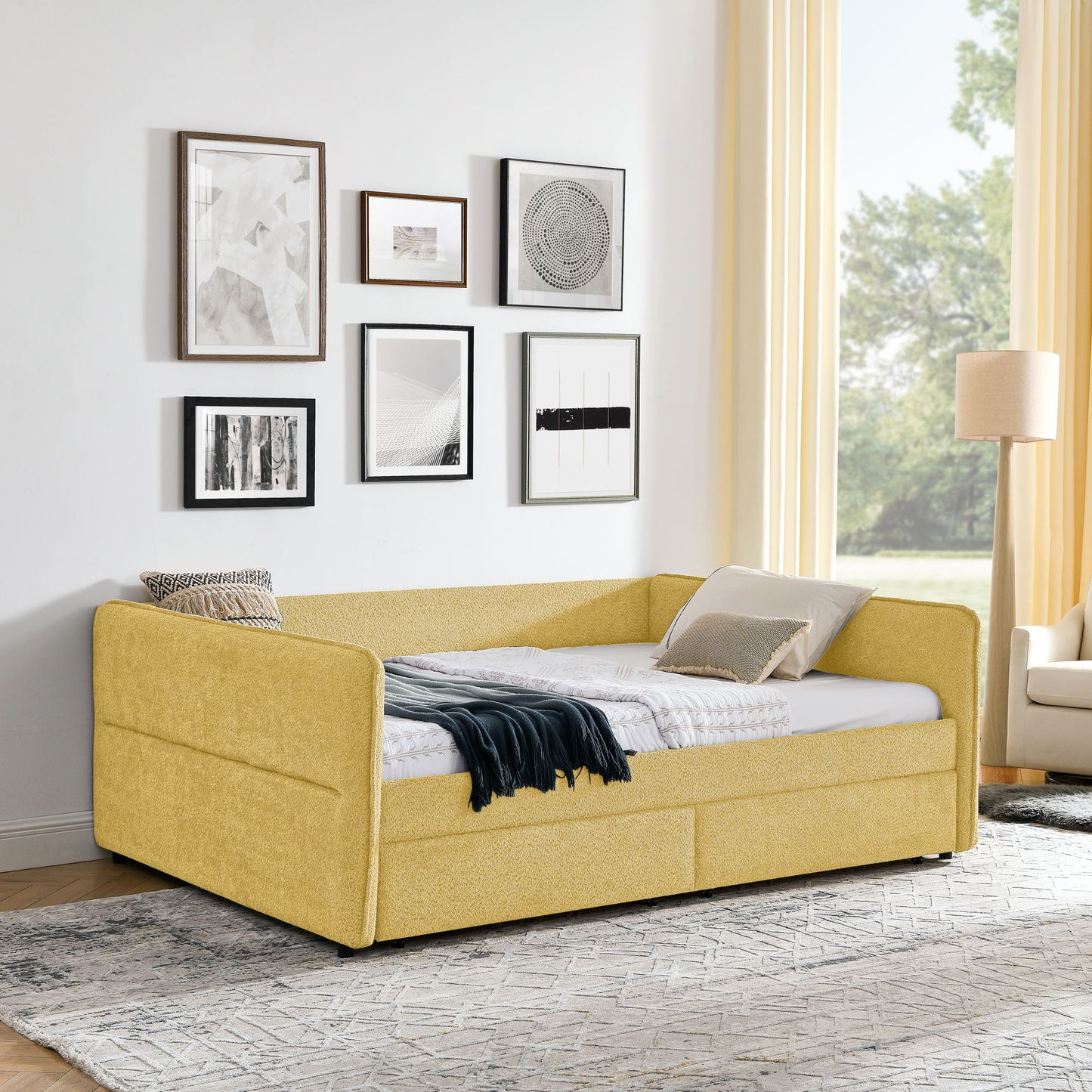 Upholstered Daybed & 2 Drawers - The Sleep Loft - Online Mattress Showroom NYC