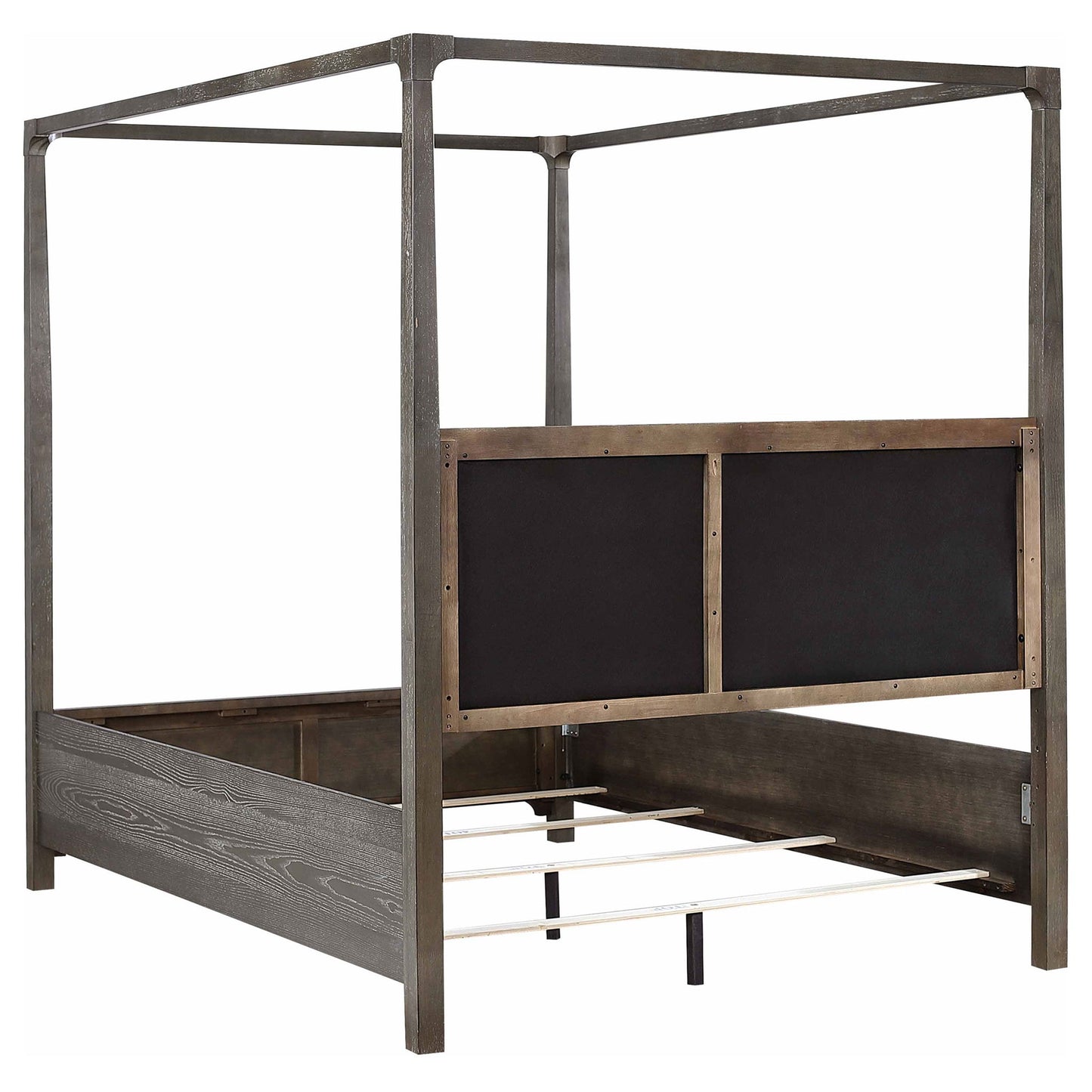 Sundance - Queen Canopy Bed With Upholstered Headboard - Dark Brown - The Sleep Loft - Online Mattress Showroom NYC