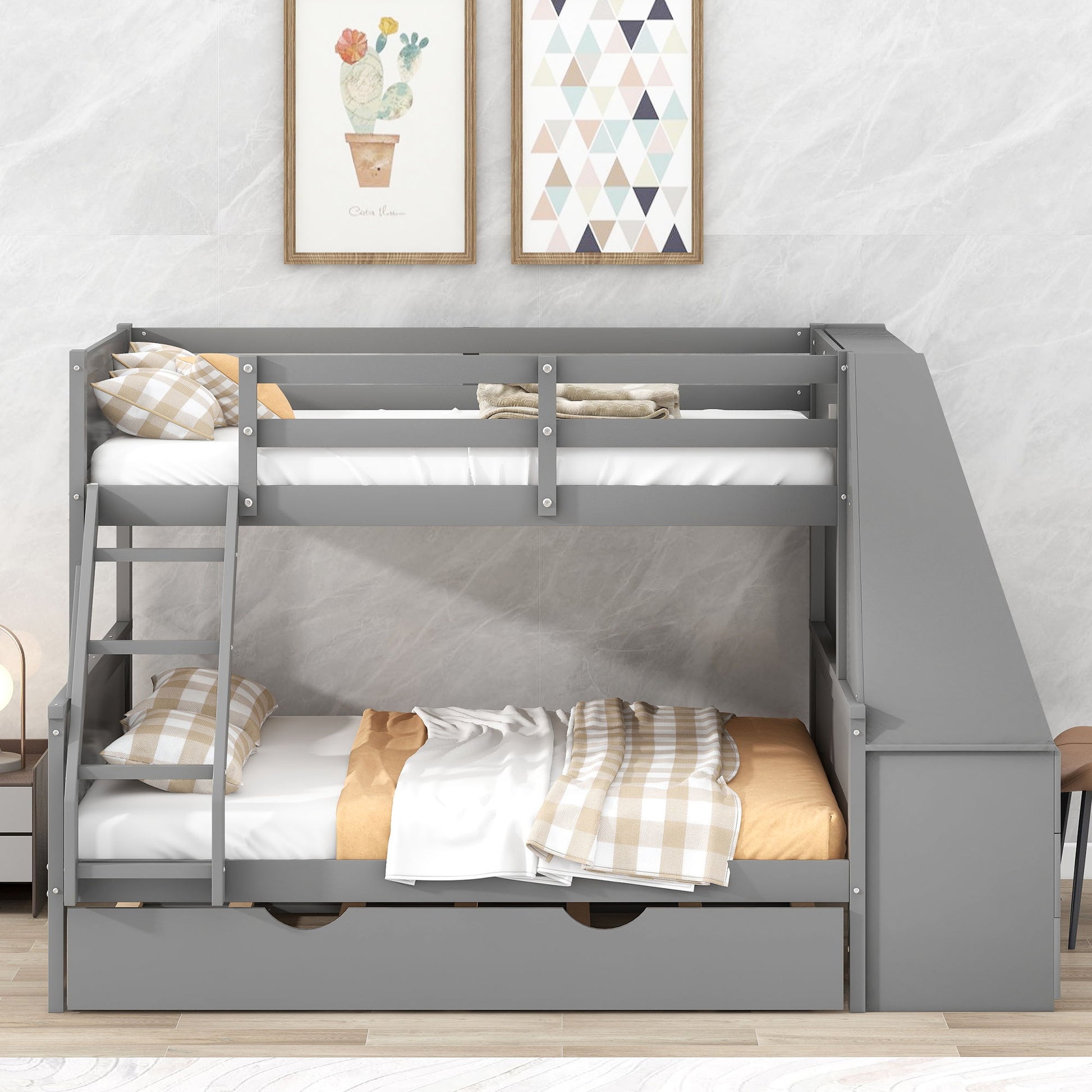Bunk Bed With Trundle And Built In Desk, 3 Storage Drawers And Shelf - The Sleep Loft - Online Mattress Showroom NYC