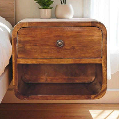 Curve Upper Slot Floating Nightstand - The Sleep Loft - Online Mattress Showroom NYC