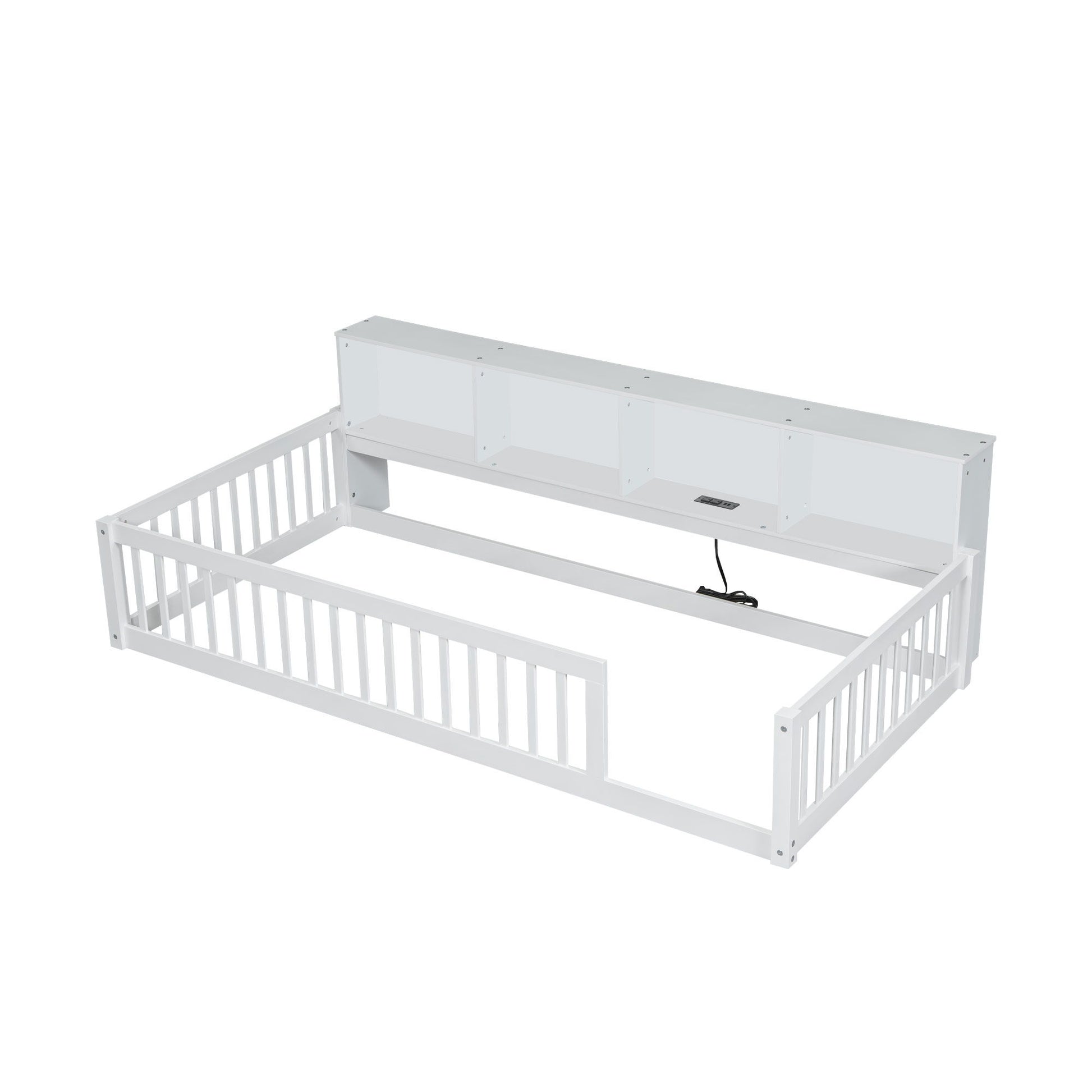 Floor Bed With Storage Cabinets And USB Ports - The Sleep Loft - Online Mattress Showroom NYC