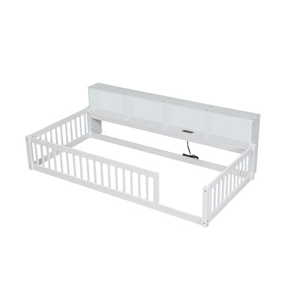 Floor Bed With Storage Cabinets And USB Ports - The Sleep Loft - Online Mattress Showroom NYC