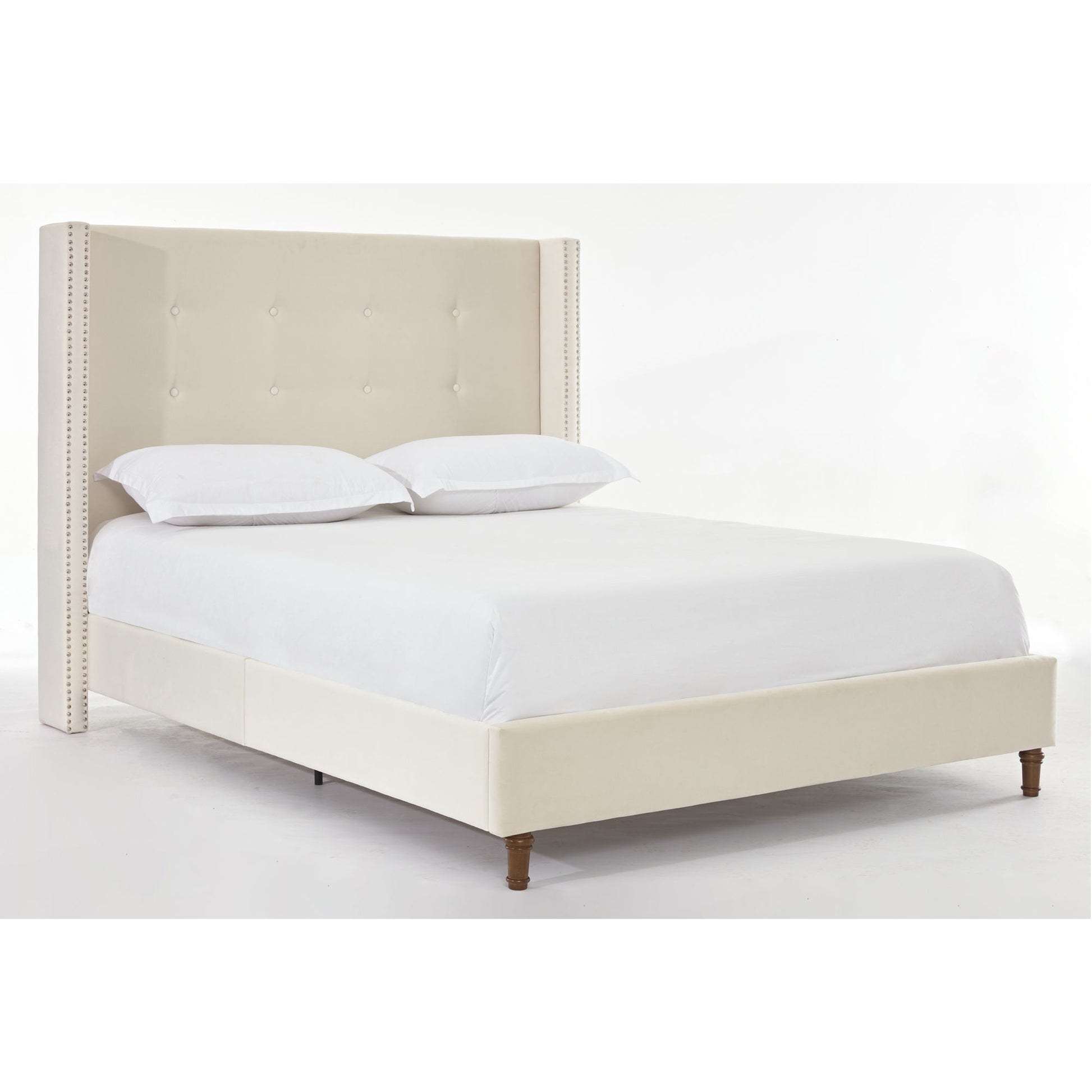 Peyton - Upholstered Bed With 54" High Headboard, Traditional Hand Buttoned Tufting - The Sleep Loft - Online Mattress Showroom NYC