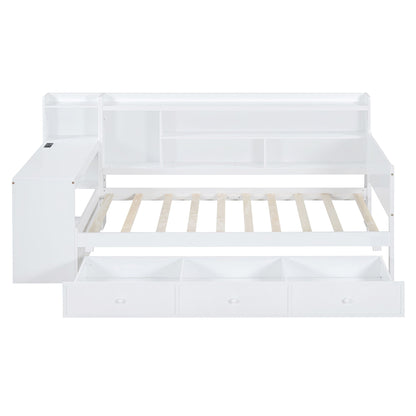Daybed With 3 Drawers USB Ports And Desk - The Sleep Loft - Online Mattress Showroom NYC