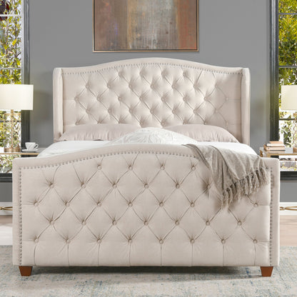 Marcella - Upholstered Shelter Headboard Bed Set - The Sleep Loft - Online Mattress Showroom NYC