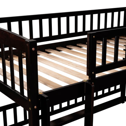 Low Bunk Bed With Slide, Fence And Ladder - The Sleep Loft - Online Mattress Showroom NYC